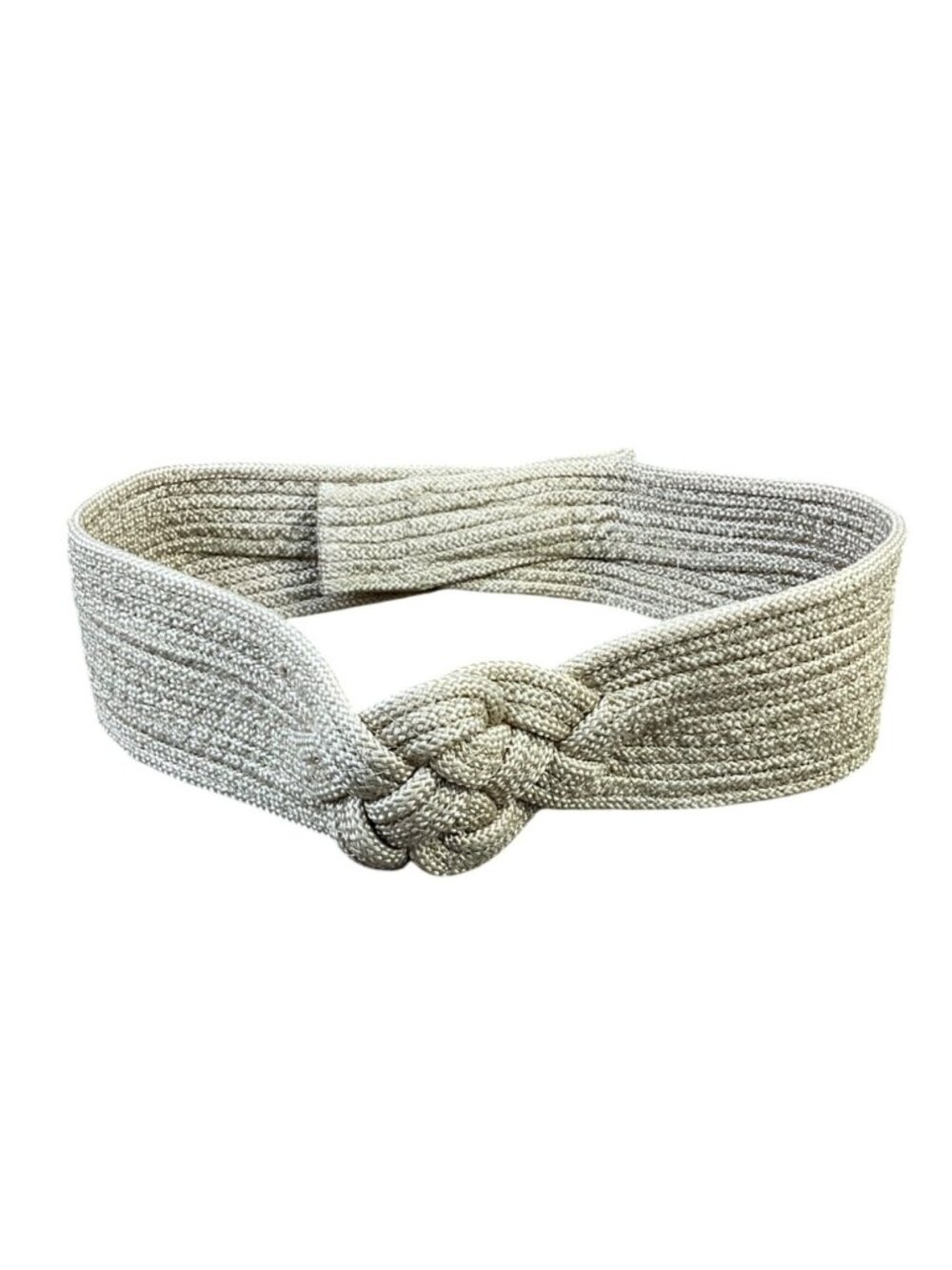 Woven Beige Cotton Belt With Knot Design Adjustable Made In Taiwan Size S/M